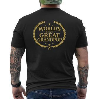 World's Best Great Grandpop Greatest Ever Award Mens Back Print T-shirt | Mazezy