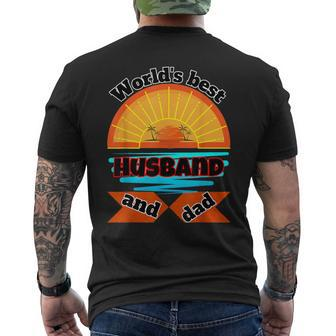 World's Best Husband And Dad For Father's Day Mother's Day Men's T-shirt Back Print - Seseable