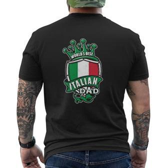 Worlds Best Italian Dad Mens Back Print T-shirt | Mazezy