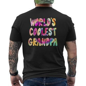 World's Coolest Grandpa Ever Cool Tie Dye Mens Back Print T-shirt | Mazezy