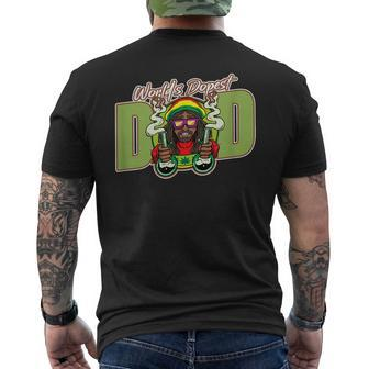 World's Dopest Dad Cannabis Smoking Daddy Father's Day Men's T-shirt Back Print - Monsterry AU