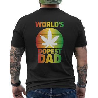 Worlds Dopest Dad Humor Sarcatic Mens Back Print T-shirt | Mazezy