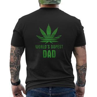 World's Dopest Dad Leaf Cool Mens Back Print T-shirt | Mazezy