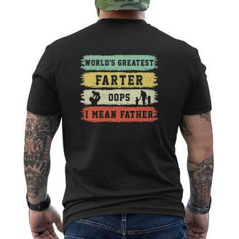 World's Greatest Farter Oops I Mean Father Father's Day Fun Mens Back Print T-shirt | Mazezy CA