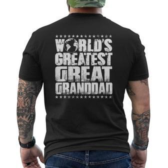 World's Greatest Great Granddad Award Tee Mens Back Print T-shirt | Mazezy