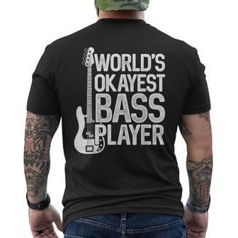 World's Okayest Bass Player Bassists Musician Men's T-shirt Back Print - Monsterry DE