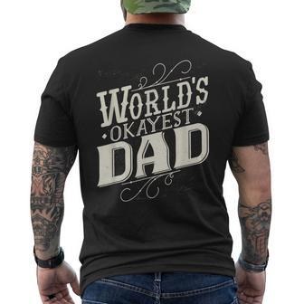 World's Okayest Dad Fathers Day Vintage Graphic Men's T-shirt Back Print - Monsterry