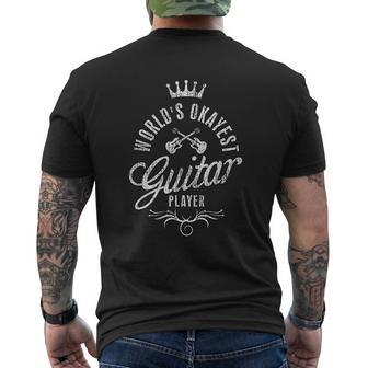Worlds Okayest Guitar Player Vintage Mens Back Print T-shirt - Seseable
