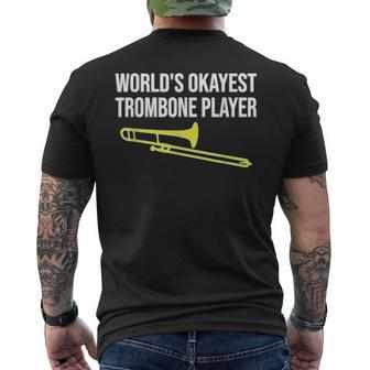 World's Okayest Trombone Player Trombone Men's T-shirt Back Print - Monsterry