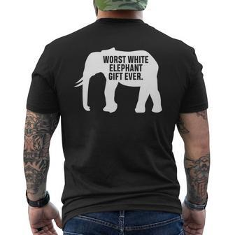 Worst White Elephant Ever For Party Present Mens Back Print T-shirt - Thegiftio UK