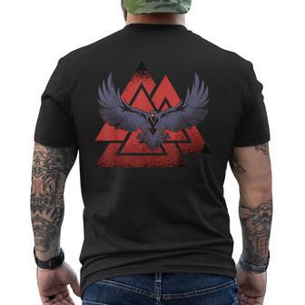 Wotansknoten Odin Ravens Valknut Valhalla Odinskind Wodan T-Shirt mit Rückendruck - Seseable