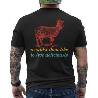 Wouldst Thou Like To Live Deliciously Vintage Men's T-shirt Back Print - Monsterry AU
