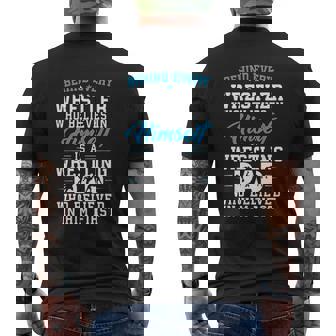 Wrestling Dad Behind Every Wrestler Mens Back Print T-shirt - Thegiftio UK