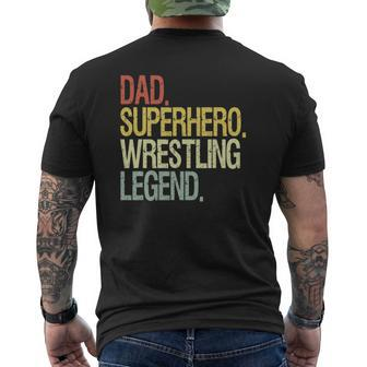 Wrestling Dad Superhero Wrestling Legend Mens Back Print T-shirt | Mazezy AU