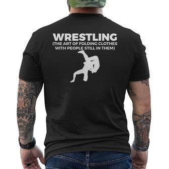 Wrestling Definition Wrestler Men's T-shirt Back Print - Monsterry