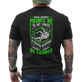 Wrestling This Sport Pushes Me To My Limits Men's T-shirt Back Print - Monsterry