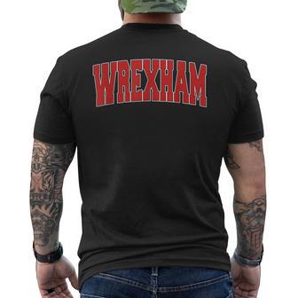 Wrexham United Kingdom Varsity Style Vintage Retro Uk Sports Men's T-shirt Back Print - Monsterry