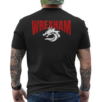 Wrexham Wales Dragon Welsh Uk Mens Back Print T-shirt - Thegiftio UK