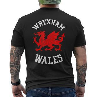 Wrexham Wales Retro Vintage V2 Mens Back Print T-shirt - Thegiftio UK