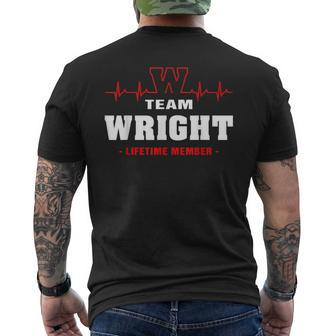 Wright Surname Family Last Name Team Wright Lifetime Member Men's T-shirt Back Print - Seseable