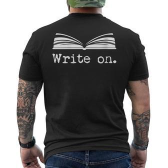 Write On Author Idea For Writers Men's T-shirt Back Print - Monsterry