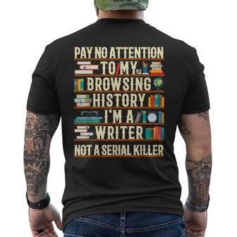 Im A Writer Not A Serial Killer Author Writers Men's T-shirt Back Print - Monsterry DE