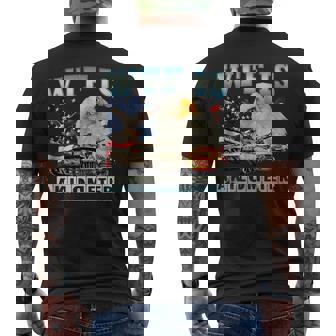 Wtf Is A Kilometer Eagle Badge American Signature Burger Men's T-shirt Back Print - Thegiftio