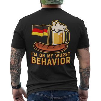 Wurst Behavior German Oktoberfest Beer Men's T-shirt Back Print - Seseable