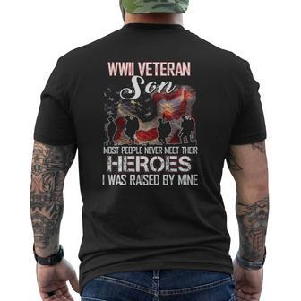 Wwii Veteran Son Most People Never Meet Their Heroes Mens Back Print T-shirt | Mazezy