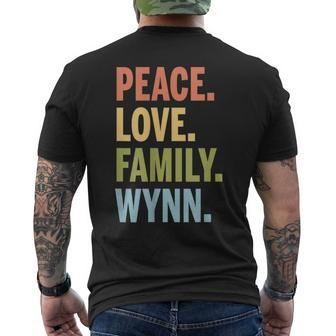 Wynn Last Name Peace Love Family Matching Men's T-shirt Back Print - Seseable