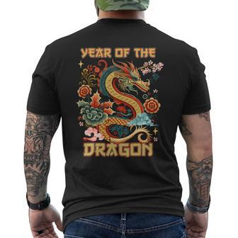 Year Of The Dragon 2024 Traditional Dragon Chinese New Year Men's T-shirt Back Print | Mazezy