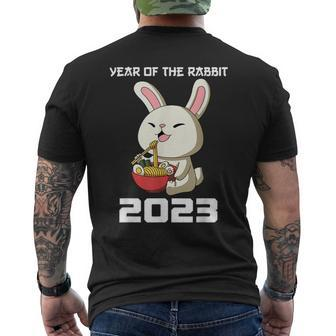 Year Of The Rabbit 2023 Ramen Chinese Zodiac Lunar New Year Men's T-shirt Back Print - Monsterry
