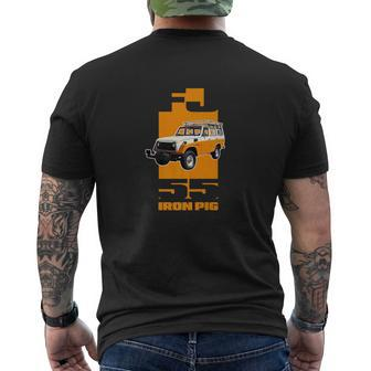 Yellow Fj55 Landcruiser Iron Pig Mens Back Print T-shirt - Thegiftio UK