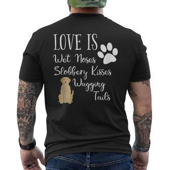 Yellow Labrador Retriever Dog Love Lab Drawing Saying Men's T-shirt Back Print - Monsterry DE