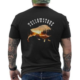Yellowstone National Park Buffalo Mens Back Print T-shirt - Thegiftio UK