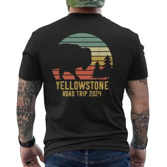 Yellowstone National Park Family Road Trip 2024 Matching Men's T-shirt Back Print - Thegiftio UK