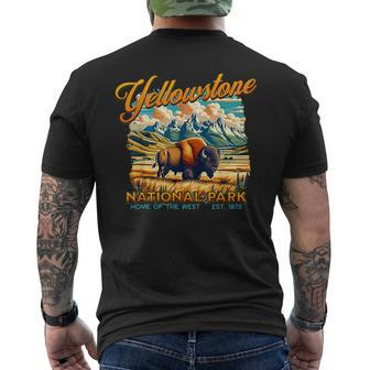 Yellowstone National Park Home Of The West Est 1872 Men's T-shirt Back Print - Monsterry DE