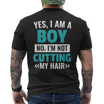 Yes I Am A Boy No I'm Not Cutting My Hair Men's T-shirt Back Print - Monsterry DE
