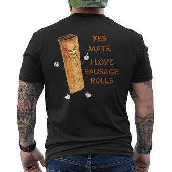 Yes Mate I Love Sausage Rolls Ladbaby Inspired Men's T-shirt Back Print - Thegiftio UK