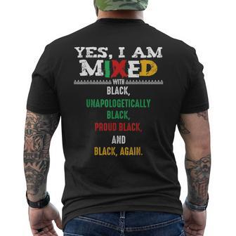 Yes I Am Mixed Black Lives Matter Blm Melanin Dashiki Peace Men's T-shirt Back Print - Monsterry AU