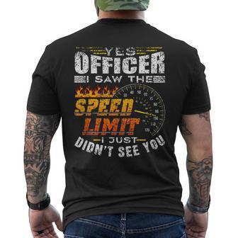 Yes Officer I Saw The Speed Limit Racing Car Men's T-shirt Back Print - Monsterry