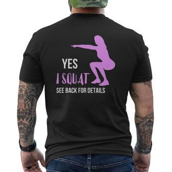 Yes I Squat See Back For Details Tank Top Mens Back Print T-shirt | Mazezy