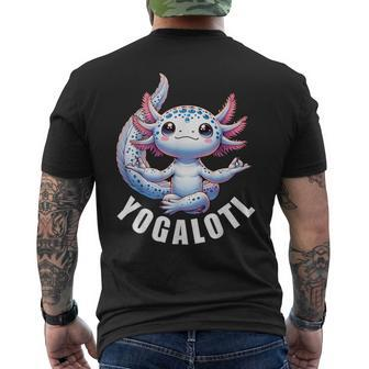 Yoga Meditation Spirituality Relaxing Yogalotl Axolotl Men's T-shirt Back Print | Mazezy
