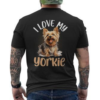 Yorkshire Terrier Dog Yorkie I Love My Yorkie Men's T-shirt Back Print - Thegiftio UK
