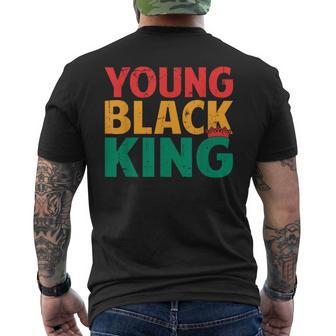 Young Black King African American Black Heritage Afro Boys Men's T-shirt Back Print - Seseable