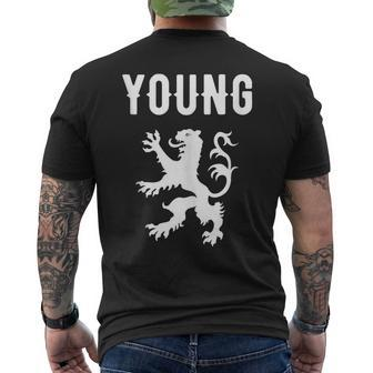 Young Clan Scottish Family Name Scotland Heraldry Men's T-shirt Back Print - Seseable
