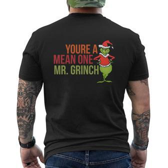Youre A Mean One Mr Grinch Ugly Christmas Sweater Mens Back Print T-shirt - Seseable
