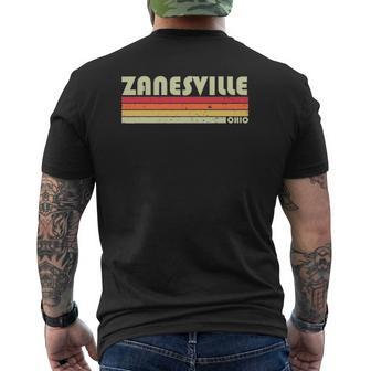 Zanesville Oh Ohio City Home Roots Retro 70S 80S Mens Back Print T-shirt - Thegiftio UK