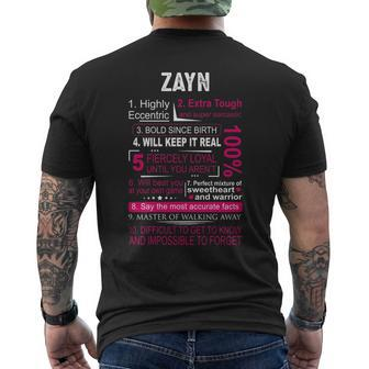 Zayn Name Zayn Name Mens Back Print T-shirt - Thegiftio UK
