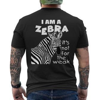 Zebra Ribbon's Not For The Weak Support Cvid Awareness Men's T-shirt Back Print - Monsterry DE